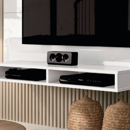 Painel para Tv até 43 Polegadas 2 Nichos Fox New Edn Móveis - Branco - 6