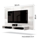 Ver imagem 3 de Painel para Tv até 43 Polegadas 2 Nichos Fox New Edn Móveis - Branco