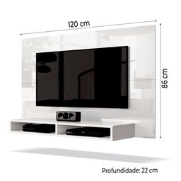 Painel para Tv até 43 Polegadas 2 Nichos Fox New Edn Móveis - Branco - 3