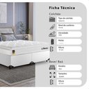 Ver imagem 2 de Cama Box Queen Couro Branco + Colchão Life D33 Pillow Top Branco 61x158x198cm - e-Shop Casa