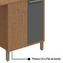 Ver imagem 5 de Balcão de Canto com 1 Porta Syrah 90cm MDF Móveis Ronipa:Castanho/Chumbo