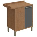 Ver imagem 2 de Balcão de Canto com 1 Porta Syrah 90cm MDF Móveis Ronipa:Castanho/Chumbo