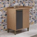 Ver imagem 1 de Balcão de Canto com 1 Porta Syrah 90cm MDF Móveis Ronipa:Castanho/Chumbo