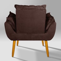 Poltrona Luxo para Recepção Sala Espera Clínica Estética:marrom - 3