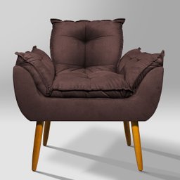 Poltrona Luxo para Recepção Sala Espera Clínica Estética:marrom - 2