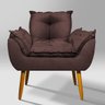 Poltrona Luxo para Recepção Sala Espera Clínica Estética:marrom - 2