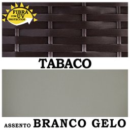 Conjunto de 2 Poltronas 1 Namoradeira Assento Estofado e Mesa Classe A - Branco Gelo Tabaco - 4