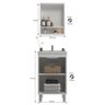 Gabinete de Banheiro Kit 03 Peças 45cm com Espelho e Lavatório Ref 453 Cewal - Branco/grafite - 2