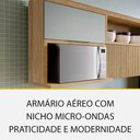Ver mais imagens de Cozinha Modulada 6 Peças 4 Portas 7 Gavetas Ripado Painel Ilha Marquesa 100 Mdf