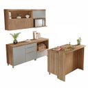 Ver imagem 6 de Cozinha Modulada 6 Peças 4 Portas 7 Gavetas Ripado Painel Ilha Marquesa 100 Mdf