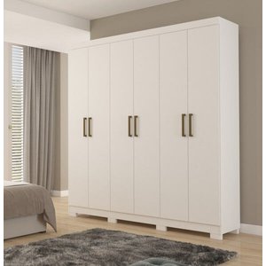 Guarda-Roupa Solteiro 6 Portas Milena Panan Móveis - Branco