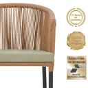 Ver imagem 3 de Mesa com 6 Cadeiras de Jantar Roma 120cm e Noronha em Alumínio Preto Corda Náutica Estofado 7 Trama