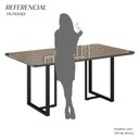 Ver imagem 4 de Mesa para Sala de Jantar Retangular 160x90cm MDF com Vidro Lunna Cinza/Preto Fosco/Grafite