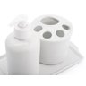Kit higiene porcelana porta escova e saboneteira com bandeja - 2
