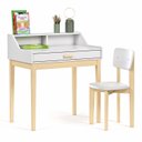 Ver imagem 3 de Escrivaninha Infantil MDF para Quarto com Cadeira Infantil Pé de Madeira Branco