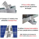 Ver mais imagens de Kit Estrutura Suporte Fixador Linha C P/ 08 Placas Solar Alumínio Inox Telha Fibro Ondulada Viga Mad