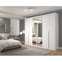 Guarda-Roupa Casal 6 Portas com Espelho Guarapari Panan Móveis - Branco - 2