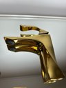 Ver imagem 7 de Torneira de Banheiro Lavabo Luxo Paris Monocomando Dourada Goldenx