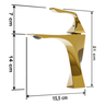 Torneira de Banheiro Lavabo Luxo Paris Monocomando Dourada Goldenx - 6