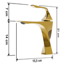 Ver imagem 6 de Torneira de Banheiro Lavabo Luxo Paris Monocomando Dourada Goldenx