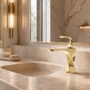 Ver imagem 2 de Torneira de Banheiro Lavabo Luxo Paris Monocomando Dourada Goldenx