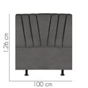 Ver imagem 2 de Cabeceira Estofada Bélgica 100cm Solteiro para Cama Colchão Box Quarto Corino Cinza - Aurora Line