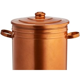 Lixeira 30 litros rose gold lata de lixo com tampa cobre - 2