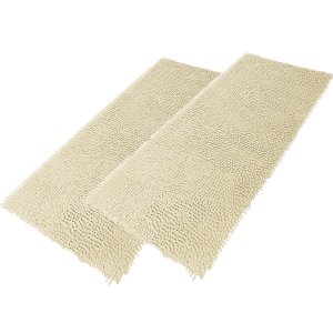 2 Tapetes Passadeira Antiderrapante Bolinha 100x50cm Marfim