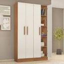 Ver imagem 1 de Kit com 2 Armários Multiuso Escritório NT4045 4 Portas e Prateleiras Branco/Trend/Off White Tx