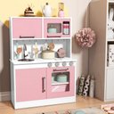 Ver imagem 1 de Cozinha Infantil 100% Mdf Valentina com Microondas Forno Pia e Torneira - Rosa