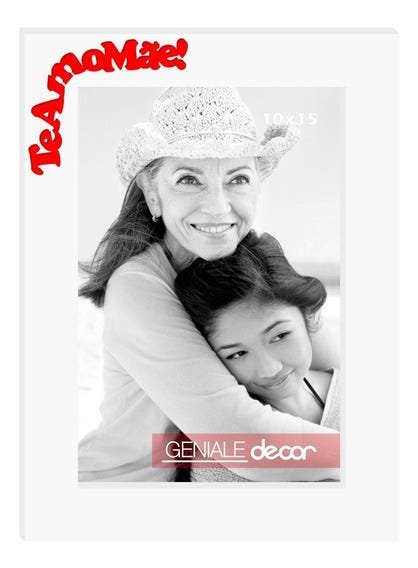 Porta Retrato Vertical Branco 10x15 Te Amo Mãe Geniale v01 - 1