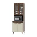 Ver imagem 2 de Torre Quente Modulada com Vidro para Forno Fidelitá Lisboa 70cm 4 Portas Noce/off-white