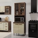 Ver imagem 1 de Torre Quente Modulada com Vidro para Forno Fidelitá Lisboa 70cm 4 Portas Noce/Off-White