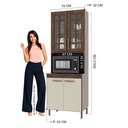 Ver imagem 4 de Torre Quente Modulada com Vidro para Forno Fidelitá Lisboa 70cm 4 Portas Noce/Off-White