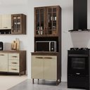 Ver imagem 1 de Torre Quente Modulada com Vidro para Forno Fidelitá Lisboa 70cm 4 Portas Noce/off-white
