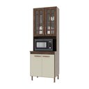 Ver imagem 2 de Torre Quente Modulada com Vidro para Forno Fidelitá Lisboa 70cm 4 Portas Noce/Off-White