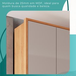 Guarda Roupas 100% Mdf 6 Portas 5 Gavetas Moscou - Mais Móveis Cinamomo/offwhite - 6