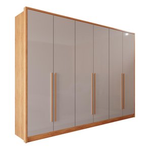 Guarda Roupas 100% Mdf 6 Portas 5 Gavetas Moscou - Mais Móveis Cinamomo/offwhite