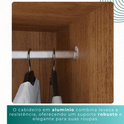 Guarda Roupas 100% Mdf 6 Portas 5 Gavetas Moscou - Mais Móveis Cinamomo/offwhite - 9
