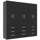 Ver imagem 2 de Guarda-roupa Casal Bergamo 6 Portas 9 Gavetas - Evidencia Móveis