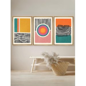 Kit 3 Quadros Decorativos Abstratos Modernos No2