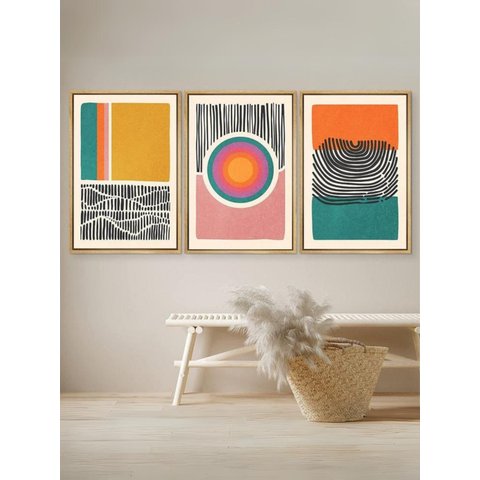 Kit 3 Quadros Decorativos Abstratos Modernos No2