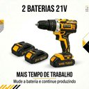 Ver imagem 3 de Furadeira e Parafusadeira de Impacto sem Fio 21V com LED, 2 Baterias Bivolt e 32 Acessórios e Maleta