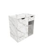 Balcão Gabinete Armário Suspenso 60 cm Sem Cuba 1 Porta 1 Gaveta Banheiro Cor Branco Mármore - 2