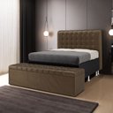 Ver imagem 1 de Kit Cabeceira Rana 195 King e Calçadeira Alpha N-029 Veludo Capuccino Aradecor