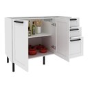 Ver imagem 5 de Balcão de Cozinha Gabinete para Pia 120cm Mdf 2 Portas 3 Gavetas Multimóveis Cr20444 Branco