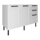Ver imagem 1 de Balcão de Cozinha Gabinete para Pia 120cm Mdf 2 Portas 3 Gavetas Multimóveis Cr20444 Branco