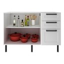 Ver imagem 4 de Balcão de Cozinha Gabinete para Pia 120cm Mdf 2 Portas 3 Gavetas Multimóveis Cr20444 Branco