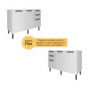 Ver imagem 2 de Balcão de Cozinha Gabinete para Pia 120cm Mdf 2 Portas 3 Gavetas Multimóveis Cr20444 Branco
