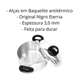 Panela Caçarola Nigro Eterna em Alumínio 28 Cm 7,2 Litros - 3 Panela Caçarola Nigro Eterna em Alumínio 28 Cm 7,2 Litros - 3